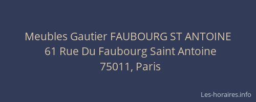 Meubles Gautier FAUBOURG ST ANTOINE