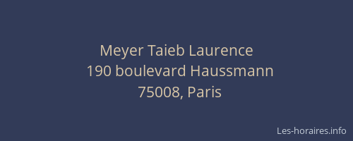 Meyer Taieb Laurence