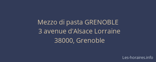 Mezzo di pasta GRENOBLE