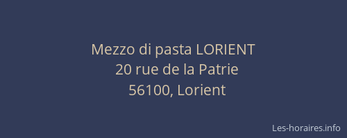Mezzo di pasta LORIENT