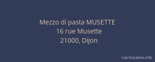 Mezzo di pasta MUSETTE