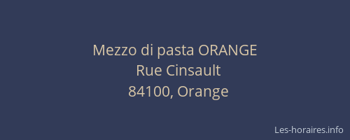 Mezzo di pasta ORANGE