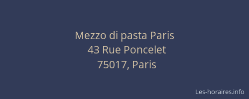 Mezzo di pasta Paris