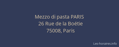 Mezzo di pasta PARIS