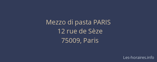 Mezzo di pasta PARIS