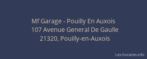 Mf Garage - Pouilly En Auxois