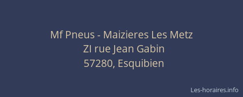 Mf Pneus - Maizieres Les Metz
