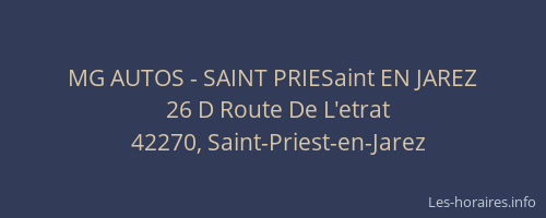 MG AUTOS - SAINT PRIESaint EN JAREZ