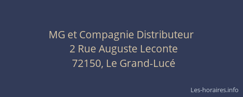 MG et Compagnie Distributeur