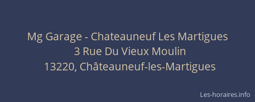 Mg Garage - Chateauneuf Les Martigues