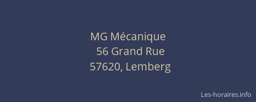 MG M&eacute;canique