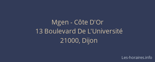 Mgen - Côte D'Or