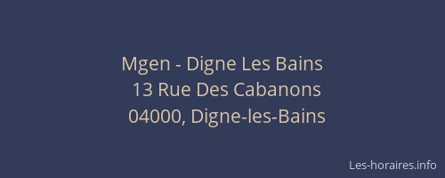 Mgen - Digne Les Bains
