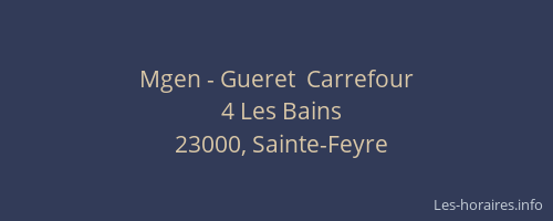 Mgen - Gueret  Carrefour