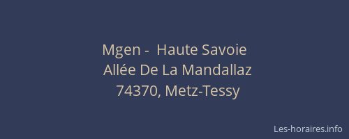 Mgen -  Haute Savoie