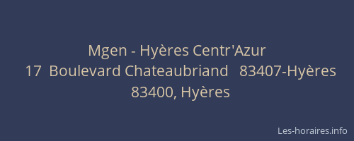 Mgen - Hyères Centr'Azur