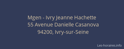 Mgen - Ivry Jeanne Hachette