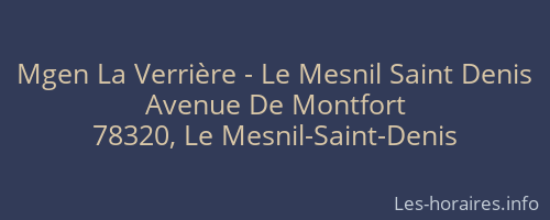 Mgen La Verrière - Le Mesnil Saint Denis