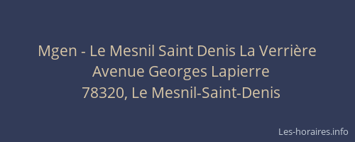 Mgen - Le Mesnil Saint Denis La Verrière