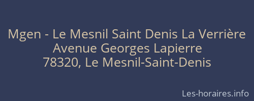 Mgen - Le Mesnil Saint Denis La Verrière