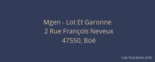 Mgen - Lot Et Garonne