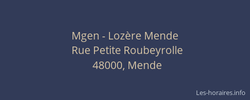 Mgen - Loz&egrave;re Mende