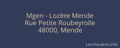 Mgen - Lozère Mende