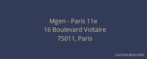 Mgen - Paris 11e