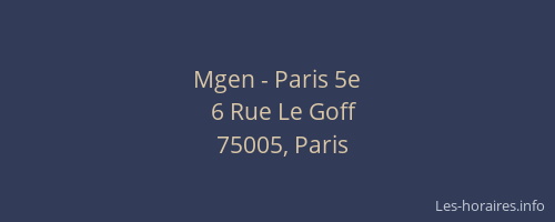 Mgen - Paris 5e
