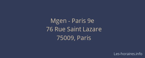 Mgen - Paris 9e