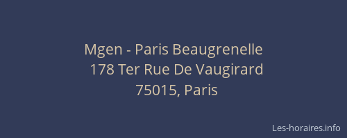 Mgen - Paris Beaugrenelle