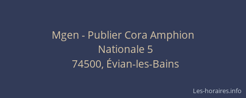Mgen - Publier Cora Amphion