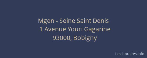 Mgen - Seine Saint Denis