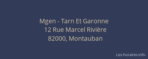 Mgen - Tarn Et Garonne