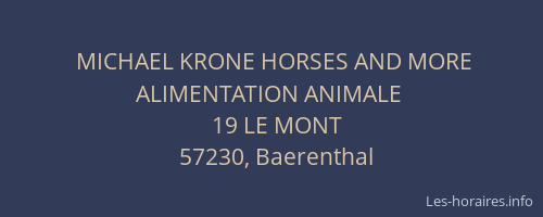 MICHAEL KRONE HORSES AND MORE ALIMENTATION ANIMALE