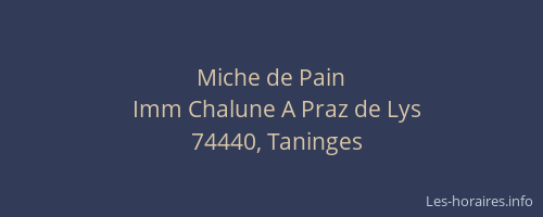 Miche de Pain