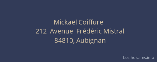 Micka&euml;l Coiffure