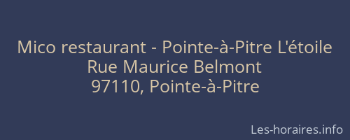 Mico restaurant - Pointe-à-Pitre L'étoile