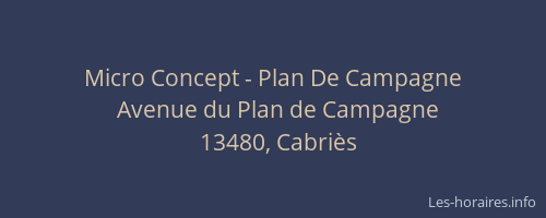 Micro Concept - Plan De Campagne