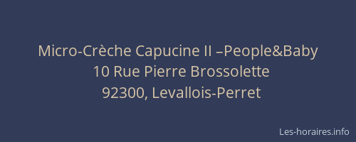 Micro-Crèche Capucine II –People&Baby
