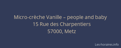 Micro-crèche Vanille – people and baby