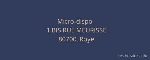 Micro-dispo