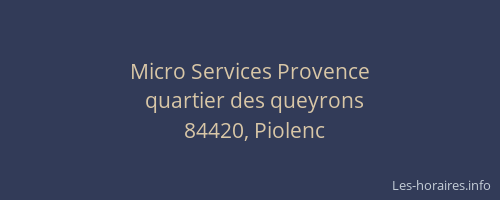 Micro Services Provence