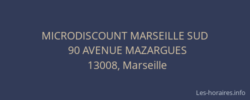 MICRODISCOUNT MARSEILLE SUD