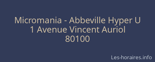 Micromania - Abbeville Hyper U