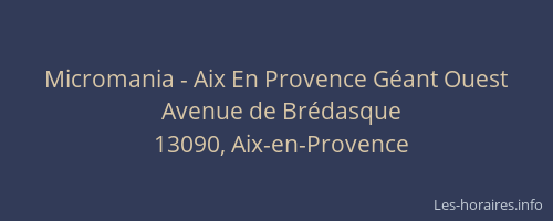 Micromania - Aix En Provence Géant Ouest