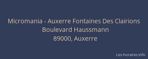 Micromania - Auxerre Fontaines Des Clairions