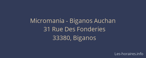 Micromania - Biganos Auchan