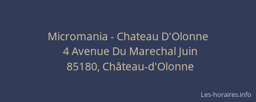 Micromania - Chateau D'Olonne