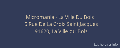 Micromania - La Ville Du Bois